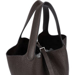 Hermès Brun Clemence Picotin Lock 22 (MM) Handbag - vintageandkickz