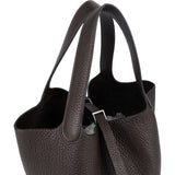 Hermès Brun Clemence Picotin Lock 22 (MM) Handbag - vintageandkickz