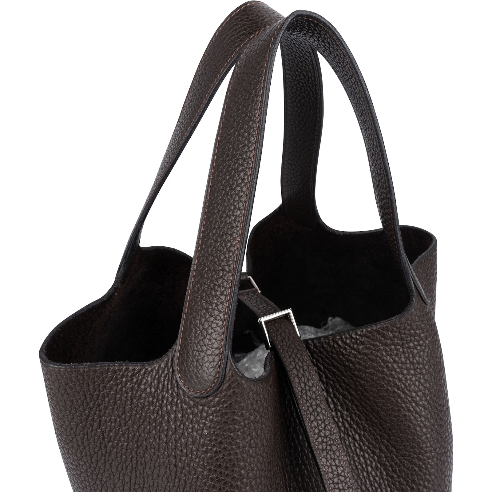 Hermès Brun Clemence Picotin Lock 22 (MM) Handbag - vintageandkickz