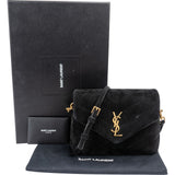 Yves Saint Laurent Quilted Suede Mini Loulou Puffer Crossbody Bag