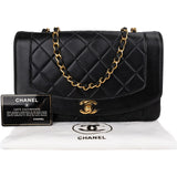 Chanel Quilted Lambskin 24K Gold Diana Single Flap Crossbody Bag