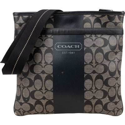 Coach Monogram Signature Stripe Tote Shoulder Bag