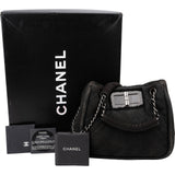 Chanel Suede 2.55 Sherling Accordion Flap Shoulder Bag