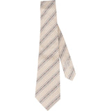 Chanel Striped Emblem Silk Tie Krawatte