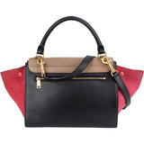 Celine Tricolor Suede Leather Trapeze Handbag