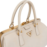 Prada Saffiano Lux Leather Frame Boston Handbag