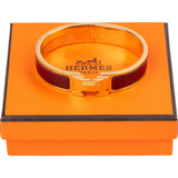Hermès Rouge Baroque Gold Tone Clic H Bracelet