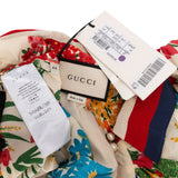 Gucci Multicolor Floral Print Silk Ruffle Web Bow Dress (IT44)