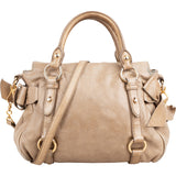 Miu Miu Vitello Lux Leather Bow Small Satchel Handbag