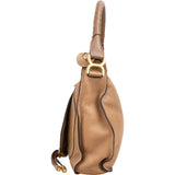 Chloé Pebbled Leather Marcie Saddle Hobo Shoulder Bag