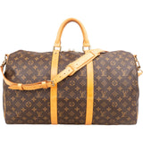 Louis Vuitton Monogram Canvas Keepall 50 Bandoulière Travel Bag