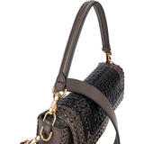 Fendi Woven Leather Baguette Crossbody Bag - vintageandkickz