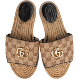 Gucci Monogram GG Canvas Espadrille Slide Sandal Sandals (39)