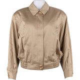 Burberry Beige Cotton Button Bomber Jacket (XS / DE34)