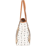 MCM Monogram Visetos Striped Liz Reversible Shopper Shoulder Bag