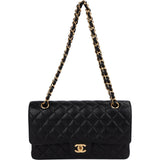 Chanel Quilted Caviar Leather Medium Double Flap Shoulder Bag