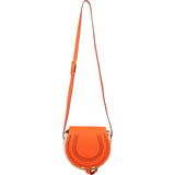 Chloé Grained Calfskin Raffia Marcie Saddle Basket Crossbody Bag