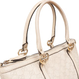 Gucci GG White Leather Guccissima Twin Heart Handbag