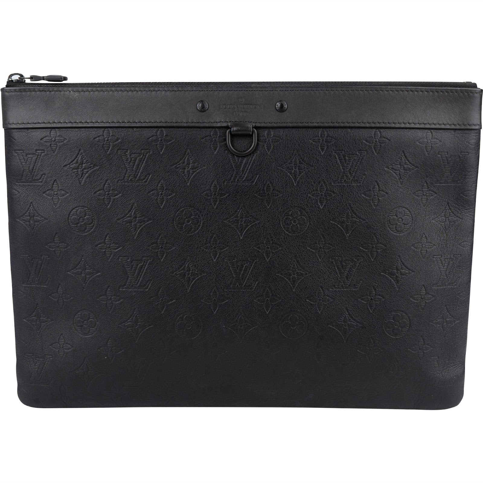 Louis Vuitton Monogram Shadow Leather Pochette Discovery Laptop Clutch - vintageandkickz