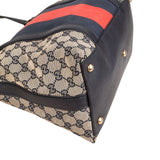 Gucci Monogram Canvas GG Marrakech Web Stripe Bamboo Tassel Crossbody Handbag