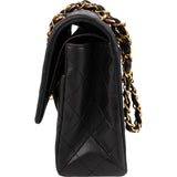 Chanel Quilted Lambskin Medium 24K Gold Double Flap Shoulder Bag