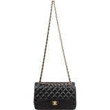 Chanel Quilted Lambskin Jumbo Double Flap Crossbody Bag