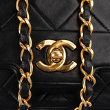 Chanel Quilted Lambskin 24K Gold Single Flap Crossbody Bag