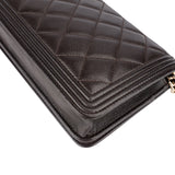 Chanel Quilted Caviar Leather Boy Wallet On Chain Crossbody Bag