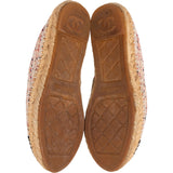 Chanel Multicolor Black Tweed CC Espadrilles Shoes (38)