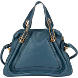 Chloé Bleu Grained Leather Paraty Shoulder Bag