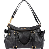 Miu Miu Vitello Lux Leather Bow Satchel Handbag