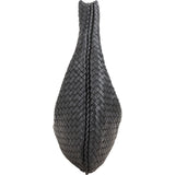 Bottega Black Intrecciato Leather Belly Hobo Shoulder Bag