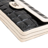 Chanel Quilted Patent Leather Chocolate Bar Single Flap Shoulder Bag