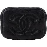 Chanel Quilted Caviar Mini Heart Chain Vanity Case Crossbody Bag