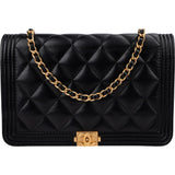 Chanel Quilted Caviar Leather Boy Wallet On Chain Crossbody Bag