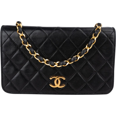 Chanel Quilted Lambskin 24K Gold Single Flap Crossbody Bag - vintageandkickz