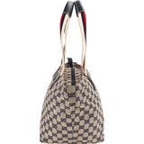 Gucci Plus Monogram GG Canvas Web Shopper Tote Handbag