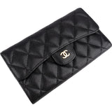 Chanel Quilted Caviar Leather Classic Flap Wallet