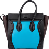 Céline TricolorLeather Luggage Handbag