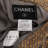 Chanel Multicolor Wool Draped Lapel Herringbone Scarf Jacket (FR 34 / DE 32)