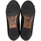 Chanel Leather Fringed Patent Cap Toe CC  Elastic Ballerina Flats (35)