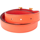 Hermès Orange Reversible Epsom Leather H Belt (80)