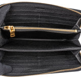 Miu Miu Black Leather Zip Around Wallet