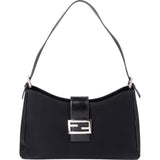 Fendi FF Monogram Canvas Baguette Buckle Shoulder Bag