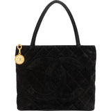Chanel Quilted Suede Medallion Handbag