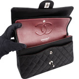 Chanel Quilted Lambskin Palladium Medium Double Flap Shoulder Bag