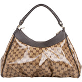 Gucci Monogram GG Crystal Abbey D-Ring Hobo Shoulder Bag