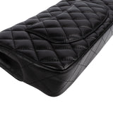 Chanel Quilted Lambskin East West Single Flap Shoulder Bag
