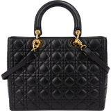 Christian Dior Quilted Cannage Lambskin Lady Dior Handbag