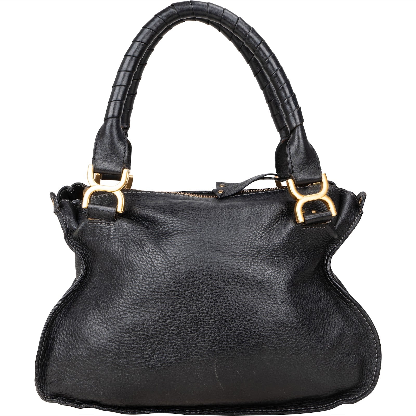 [🔄️B14 / F23] Chloé Grained Calfskin Medium Marcie Satchel Handbag - vintageandkickz